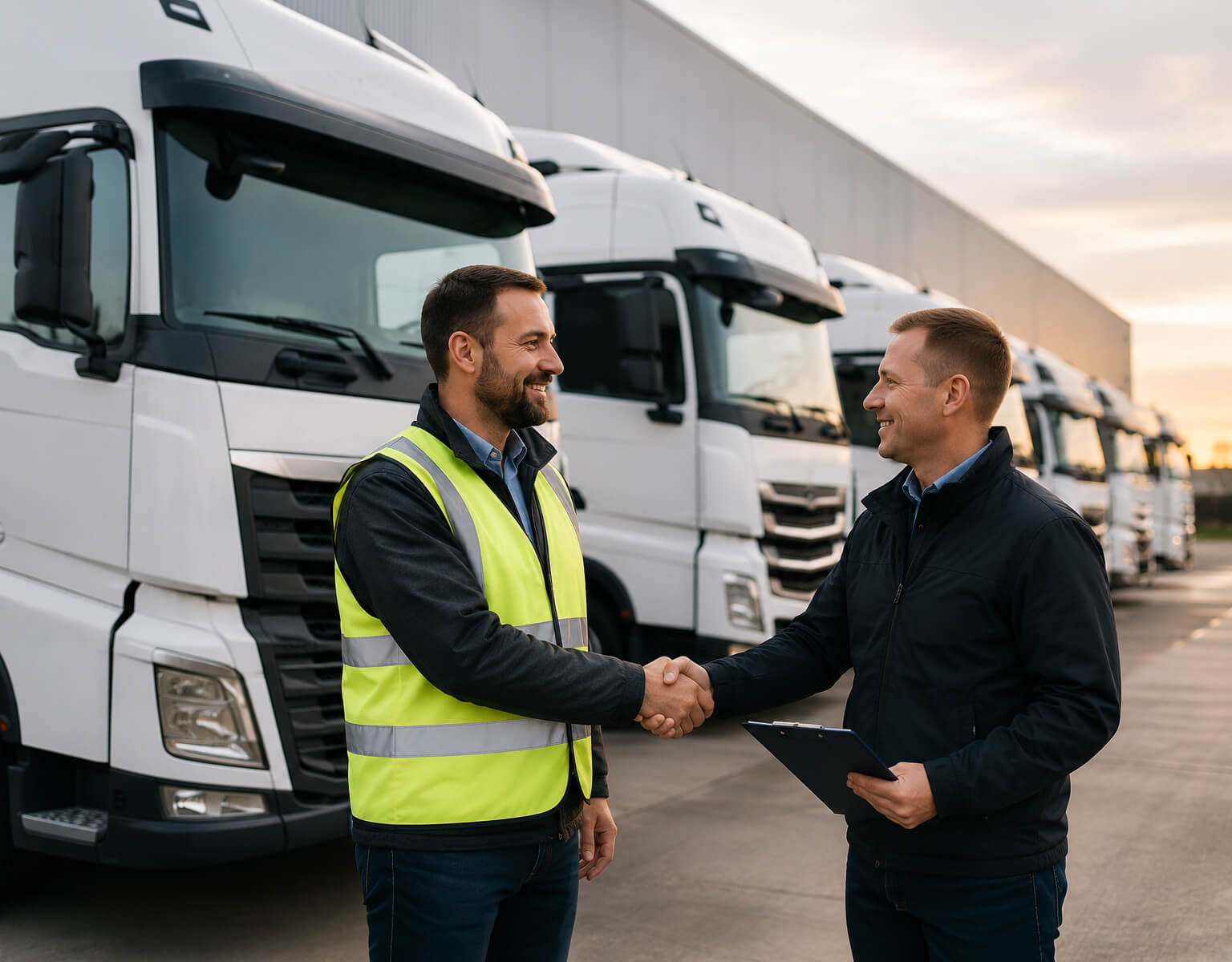 K&J Recruitment representative meeting a transport company